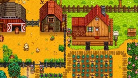 Скриншот хорошо развитой фермы в Stardew Valley